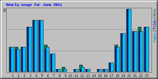 Hourly usage for June 2011