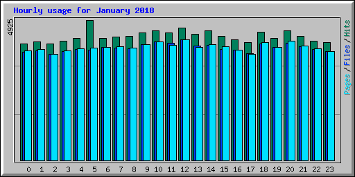 Hourly usage for January 2018